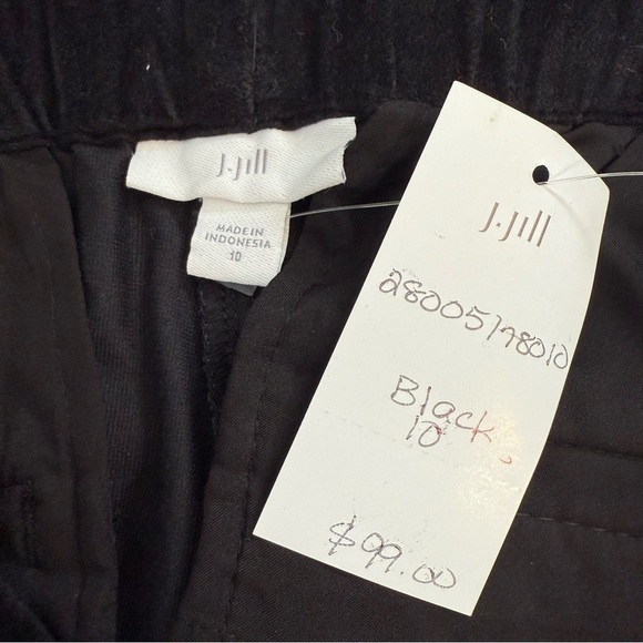 NWT J Jill Black Velvet Pull On Stretch Waist Straight Leg Pants Size 10 - Picture 5 of 12